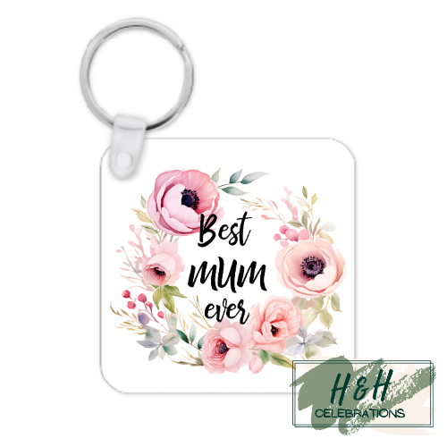 Best Mom Ever MDF Keyring