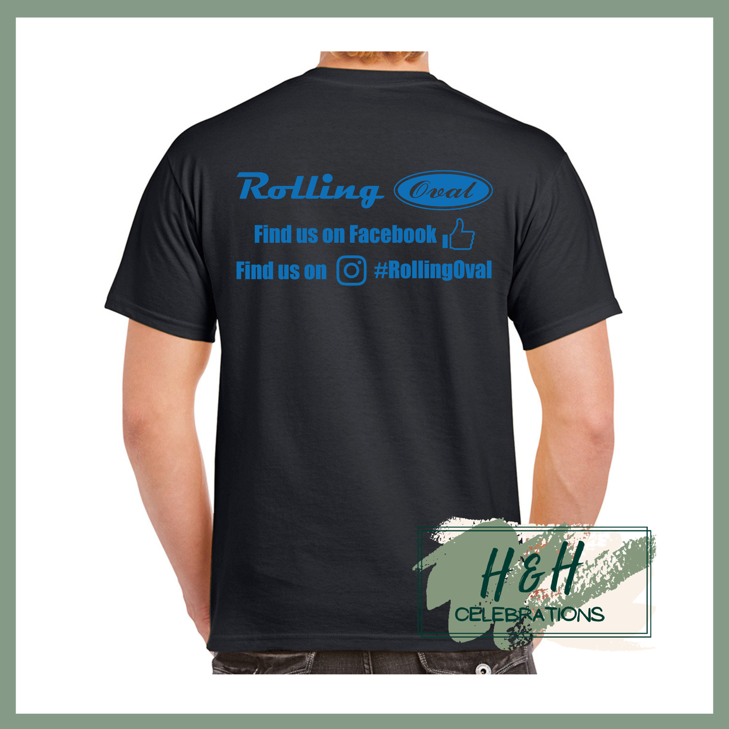Rolling Oval T-Shirt For Adults - Black