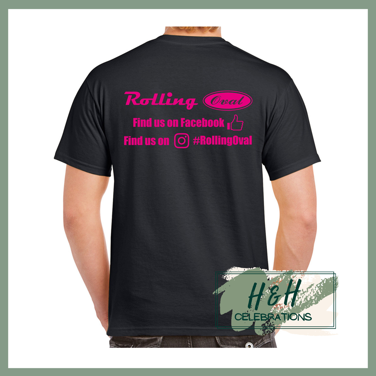 Rolling Oval T-Shirt For Adults - Black