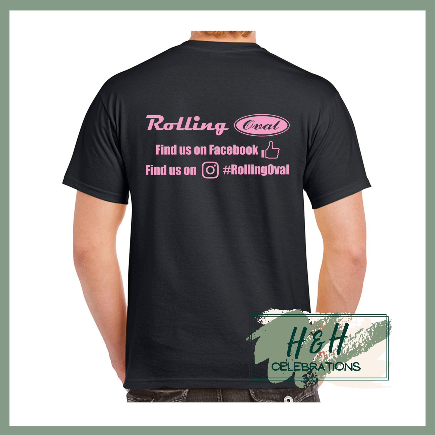 Rolling Oval T-Shirt For Adults - Black
