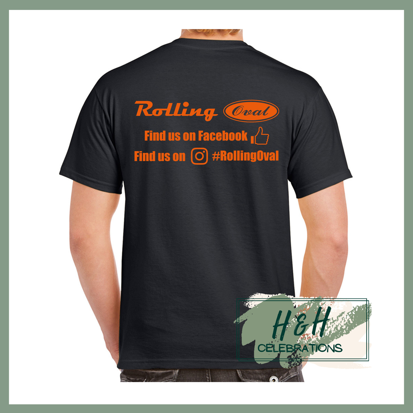 Rolling Oval T-Shirt For Adults - Black