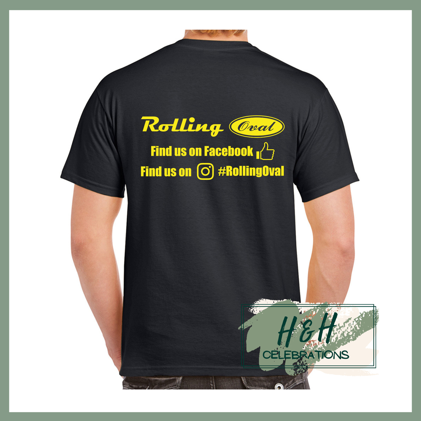 Rolling Oval T-Shirt For Adults - Black