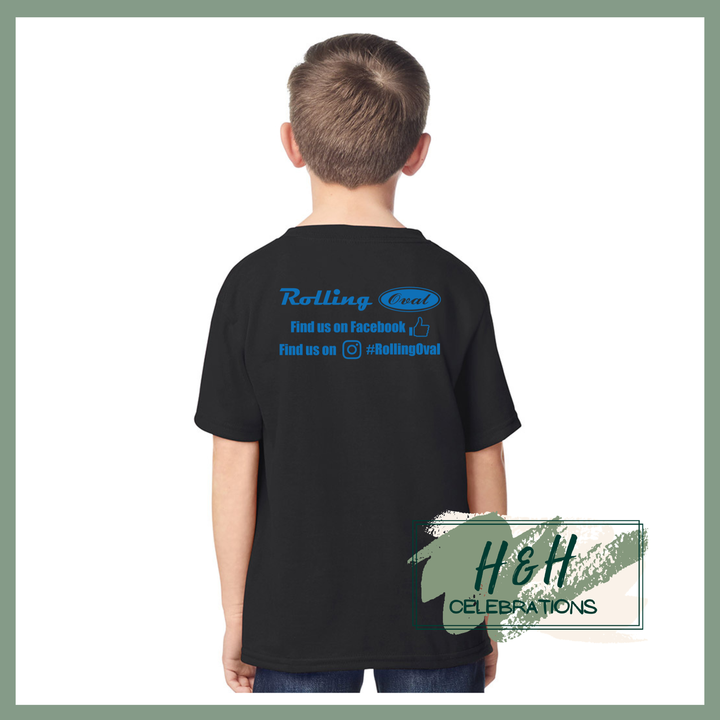 Rolling Oval T-Shirt For Kids - Black