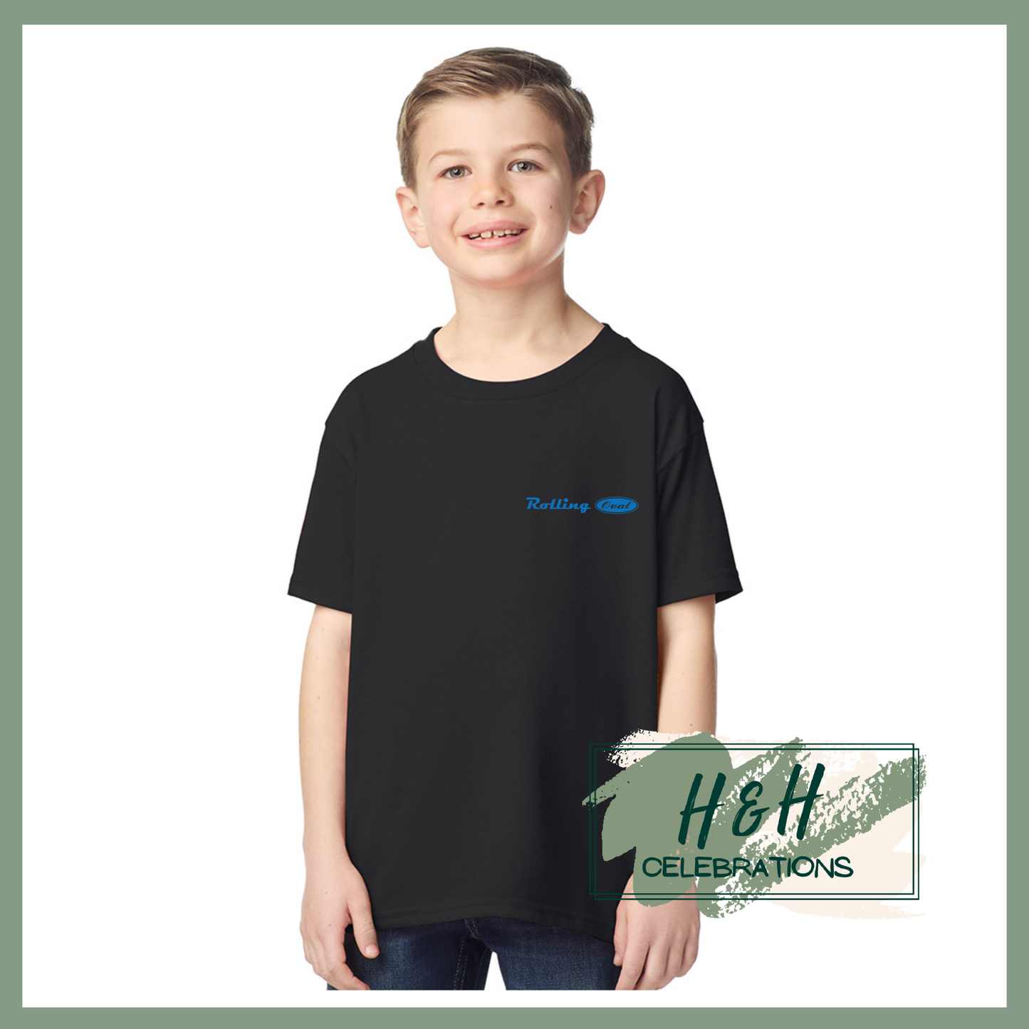 Rolling Oval T-Shirt For Kids - Black