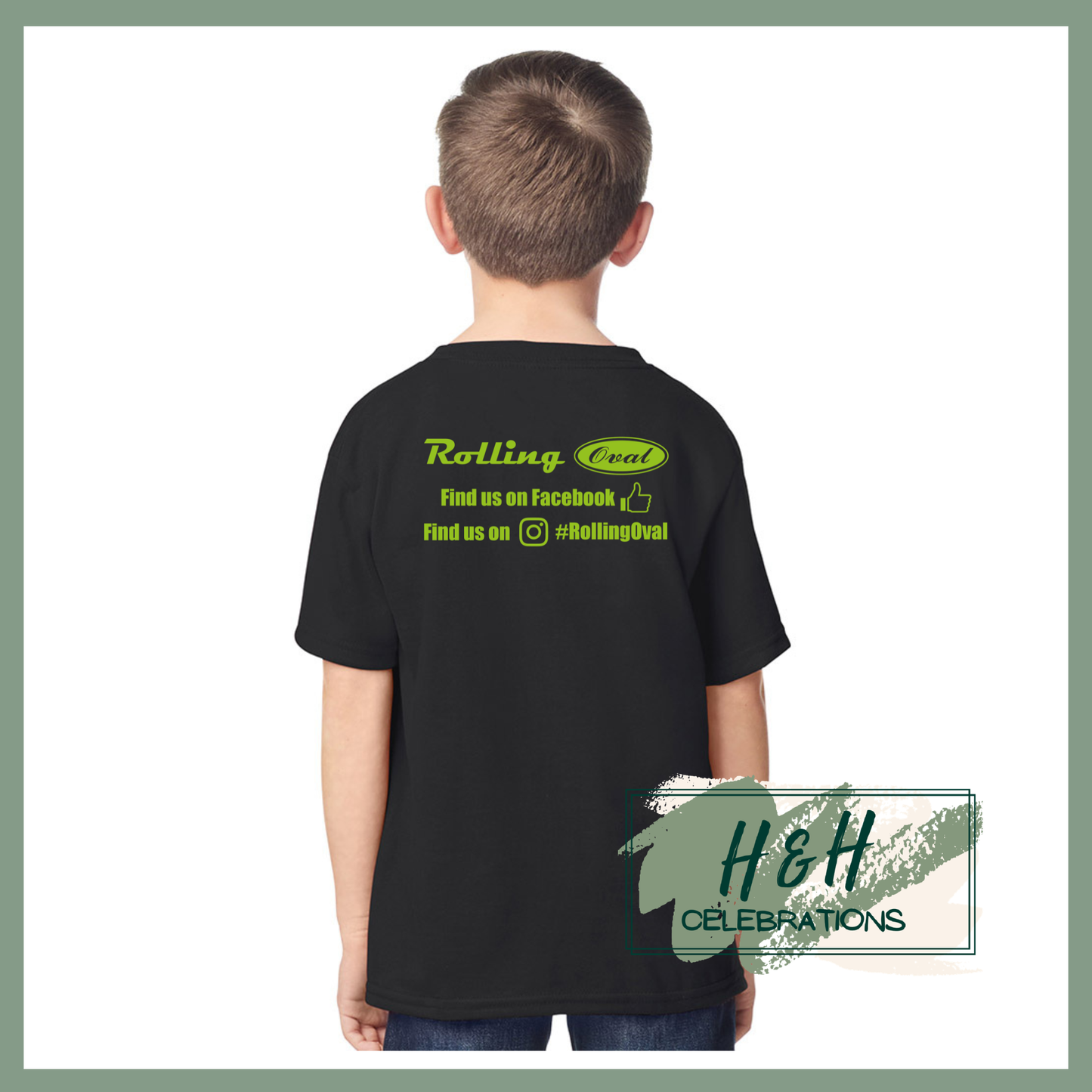 Rolling Oval T-Shirt For Kids - Black