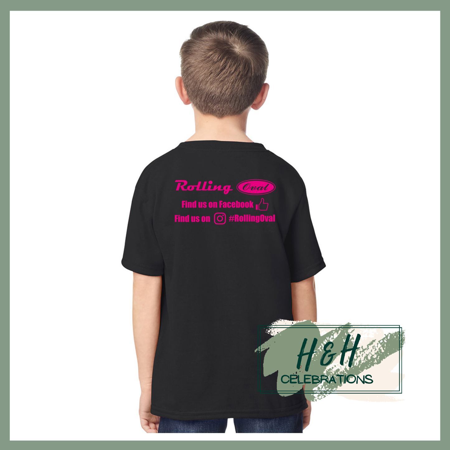 Rolling Oval T-Shirt For Kids - Black