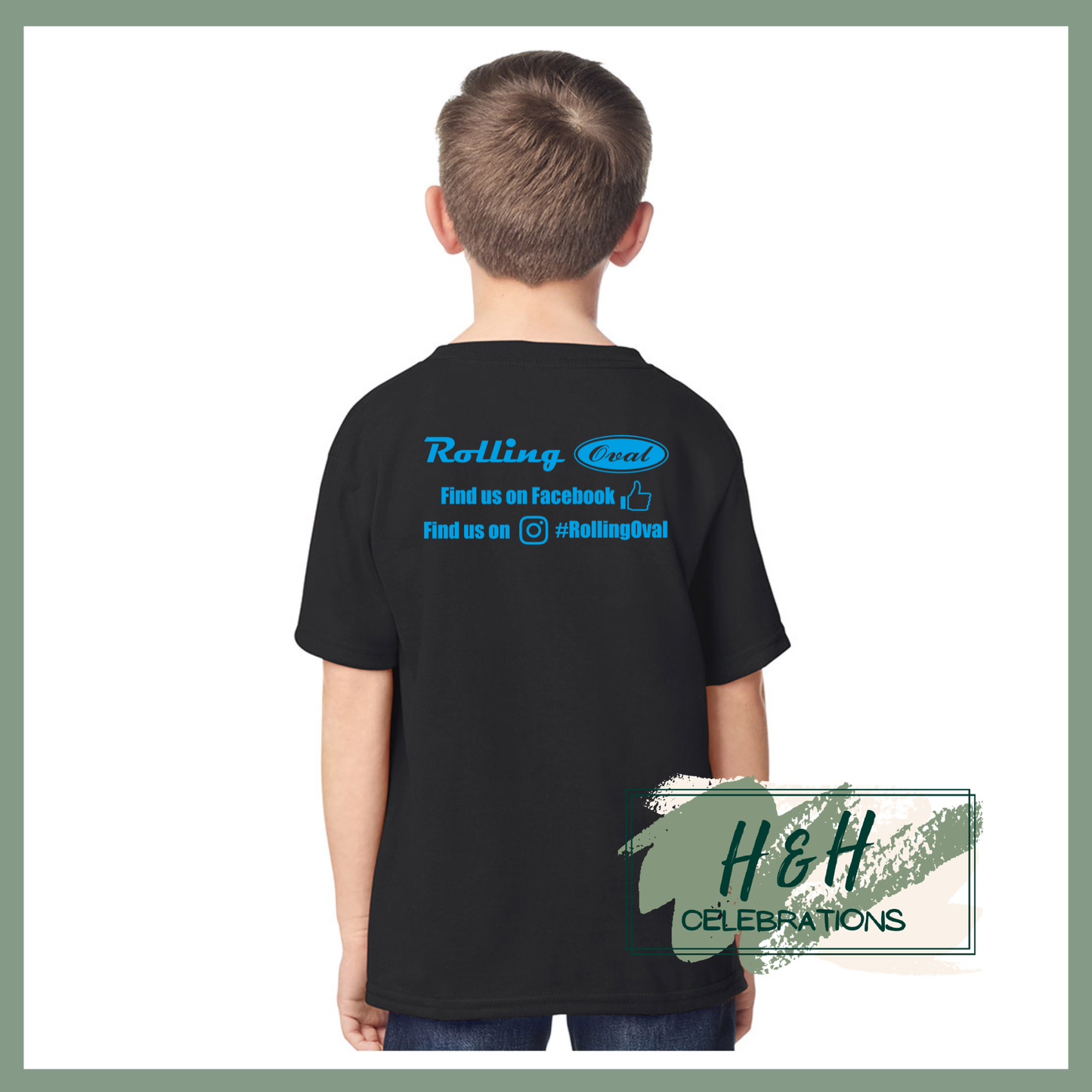 Rolling Oval T-Shirt For Kids - Black