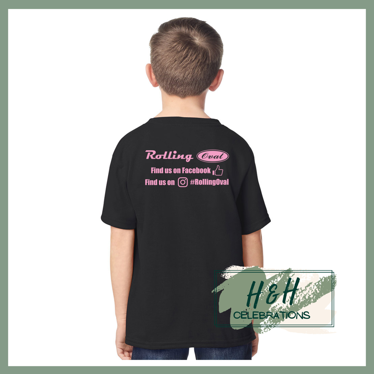 Rolling Oval T-Shirt For Kids - Black