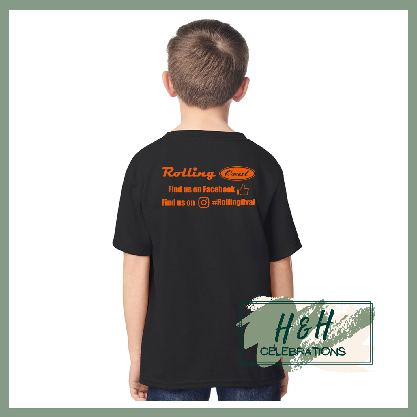 Rolling Oval T-Shirt For Kids - Black