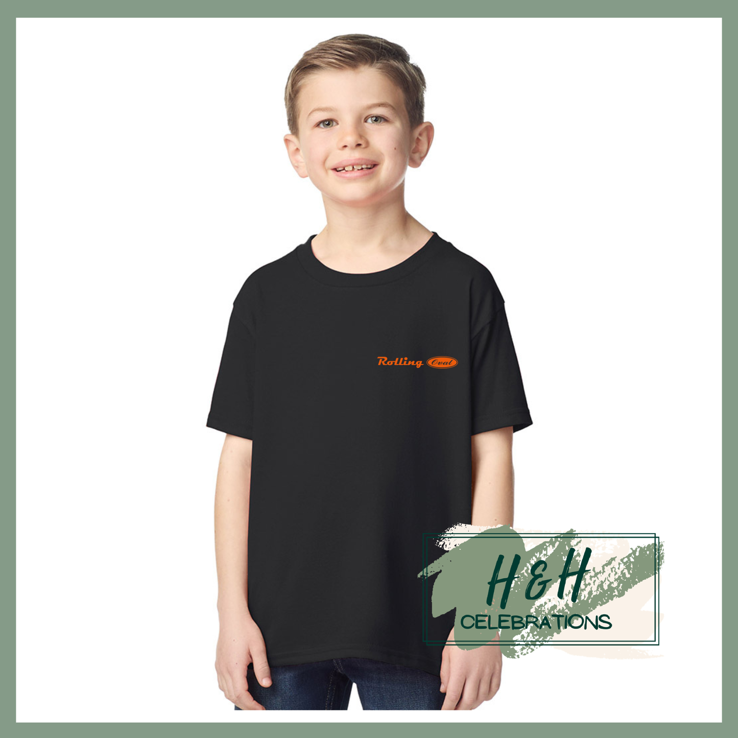 Rolling Oval T-Shirt For Kids - Black