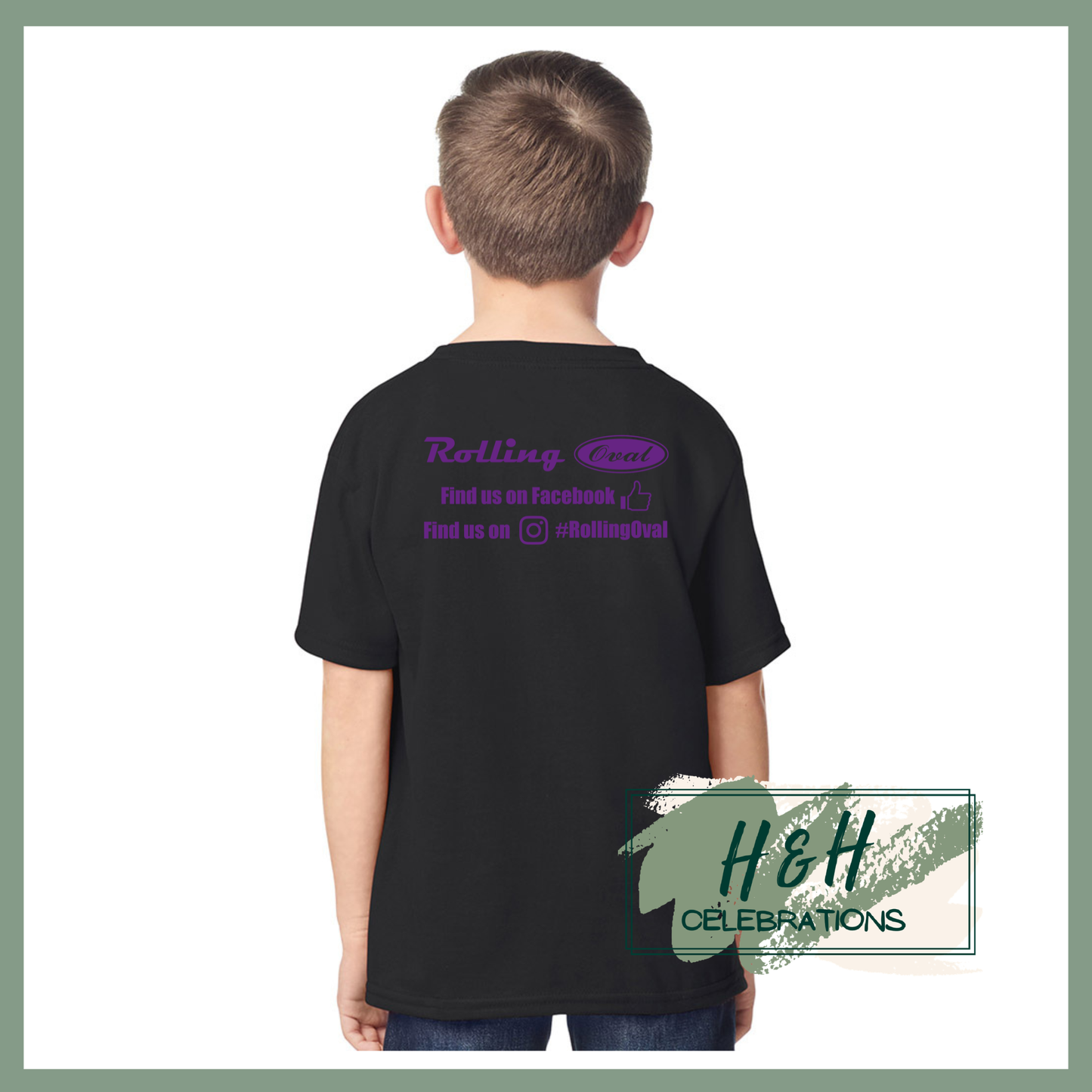 Rolling Oval T-Shirt For Kids - Black
