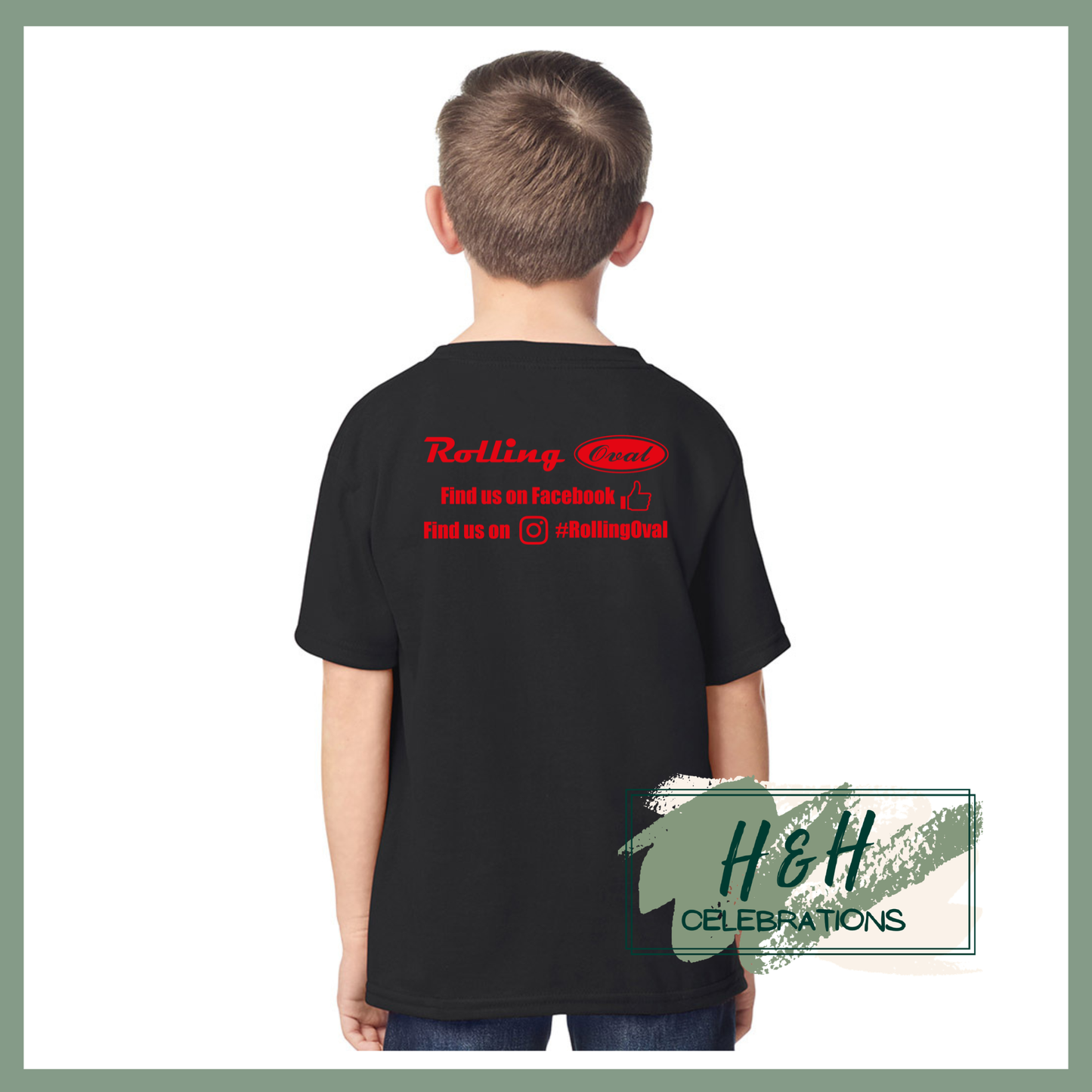 Rolling Oval T-Shirt For Kids - Black