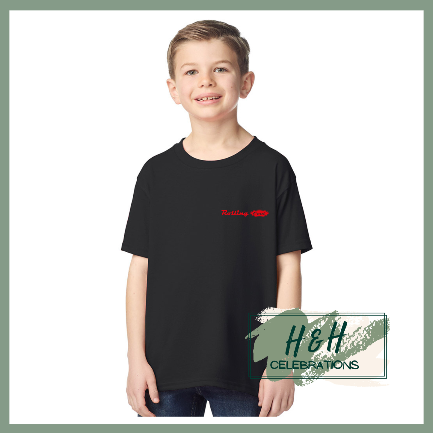 Rolling Oval T-Shirt For Kids - Black