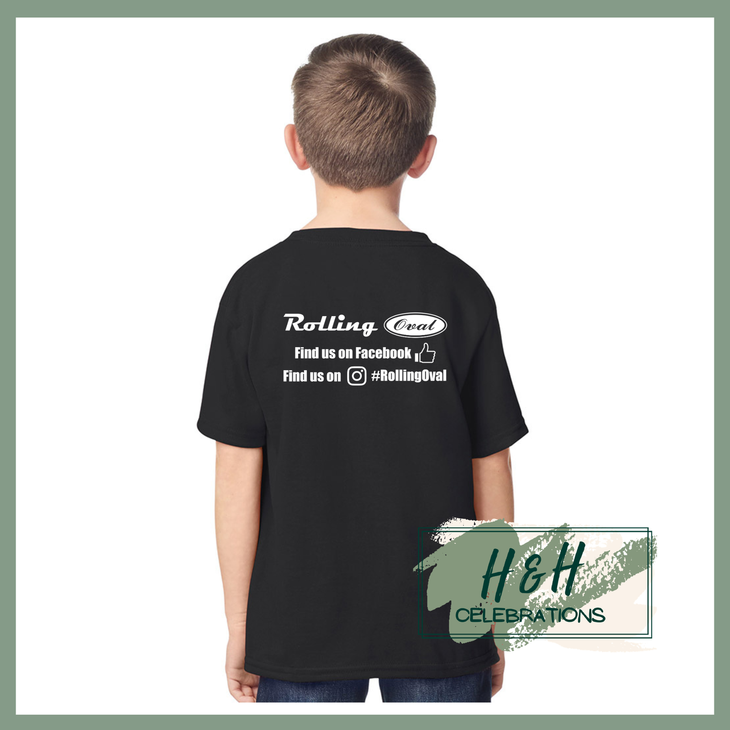 Rolling Oval T-Shirt For Kids - Black