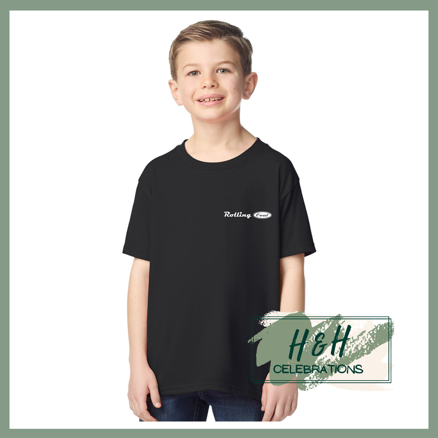 Rolling Oval T-Shirt For Kids - Black