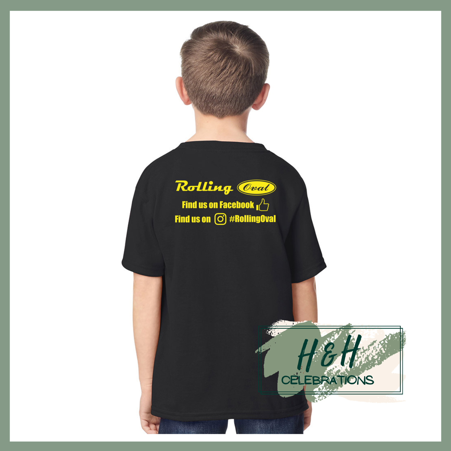 Rolling Oval T-Shirt For Kids - Black