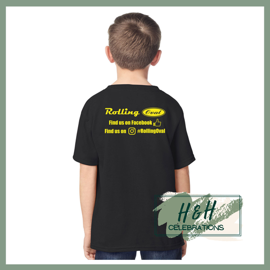 Rolling Oval T-Shirt For Kids - Black