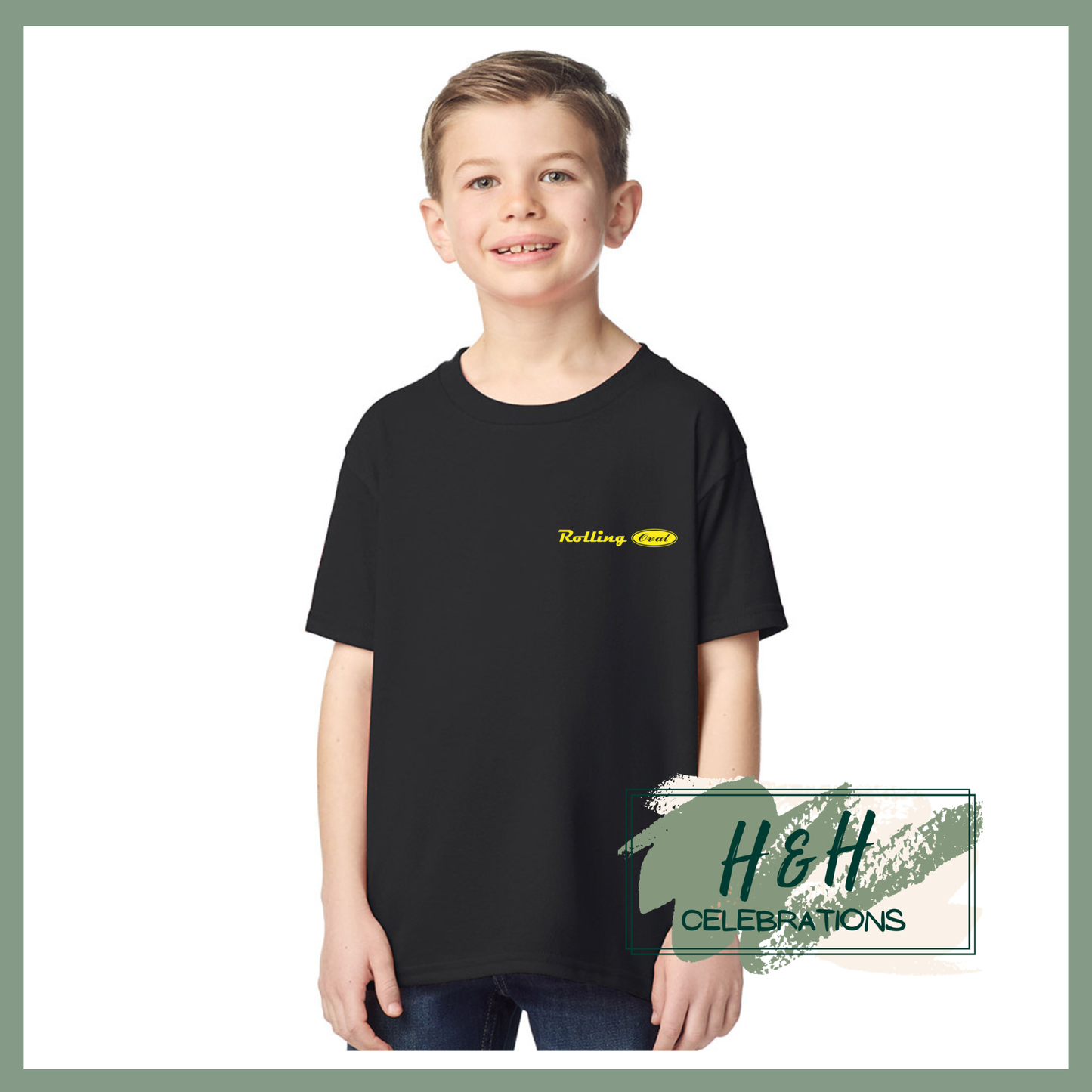 Rolling Oval T-Shirt For Kids - Black