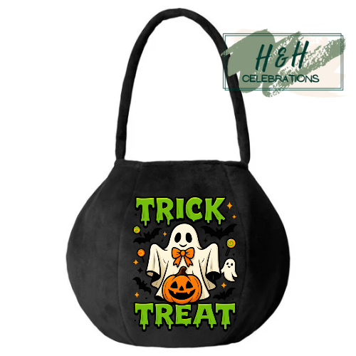 Black Trick Or Treat Halloween Basket
