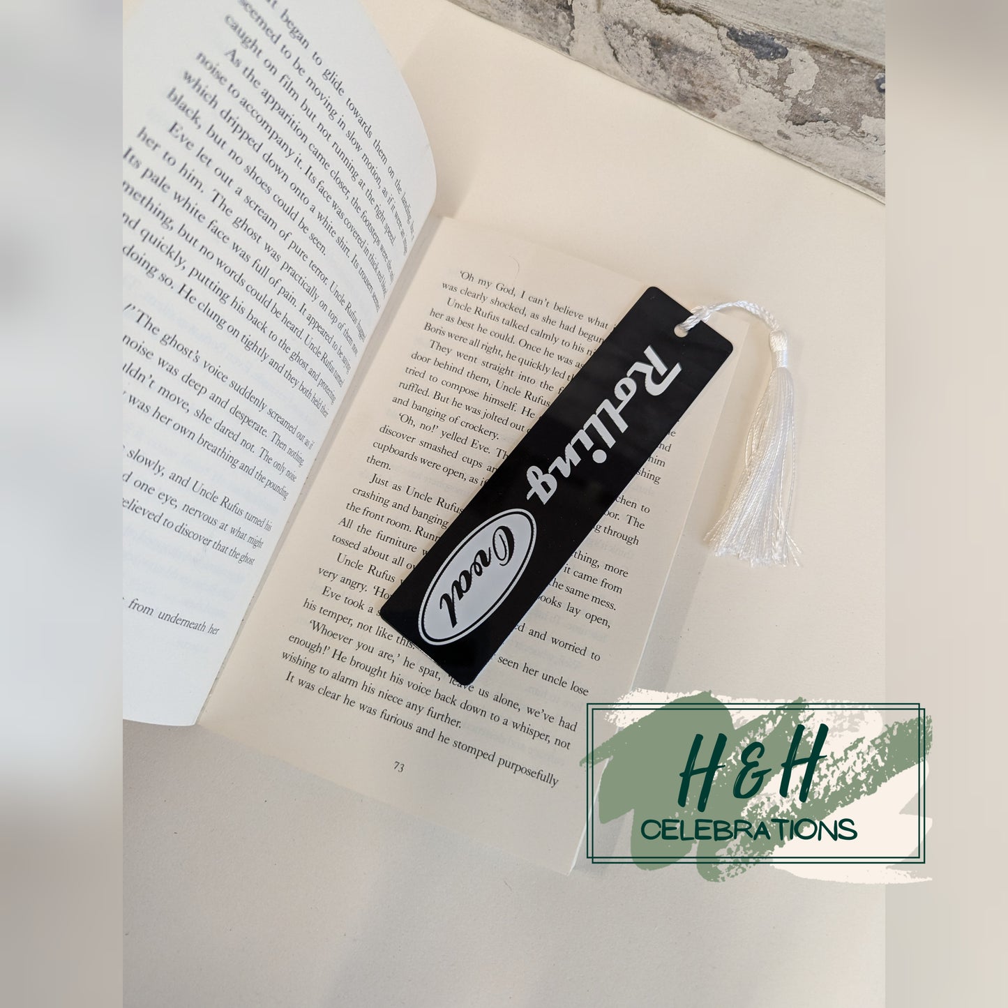 Rolling Oval Aluminium Bookmark