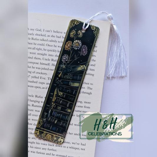 Black & Gold Book Stack Bookmark