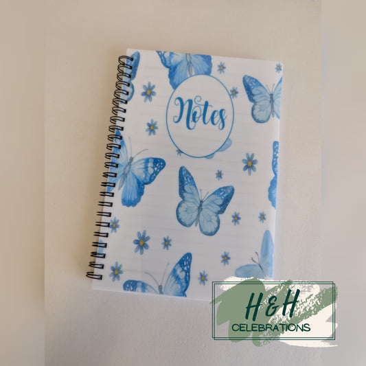 Blue Butterfly Personalised A5 Lined Notepad
