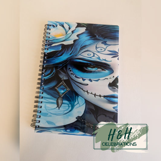 Blue Day Of The Dead Girl A5 Lined Notepad
