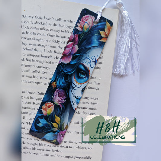 Blue Day Of The Dead Girl Bookmark