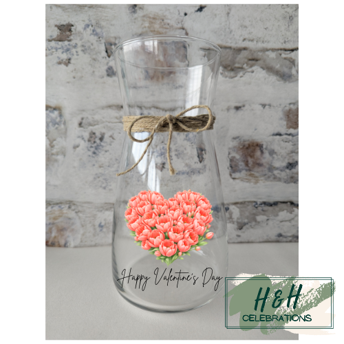 Blush Pink Heart Floral Vase