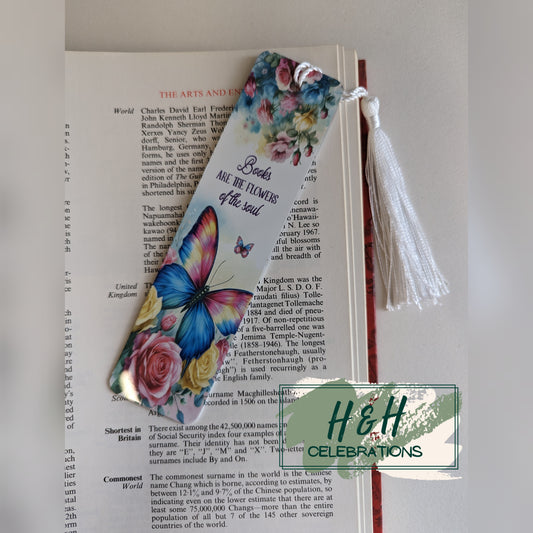 Bright Butterfly Books Are The Flowers Of The Soul Bookmark