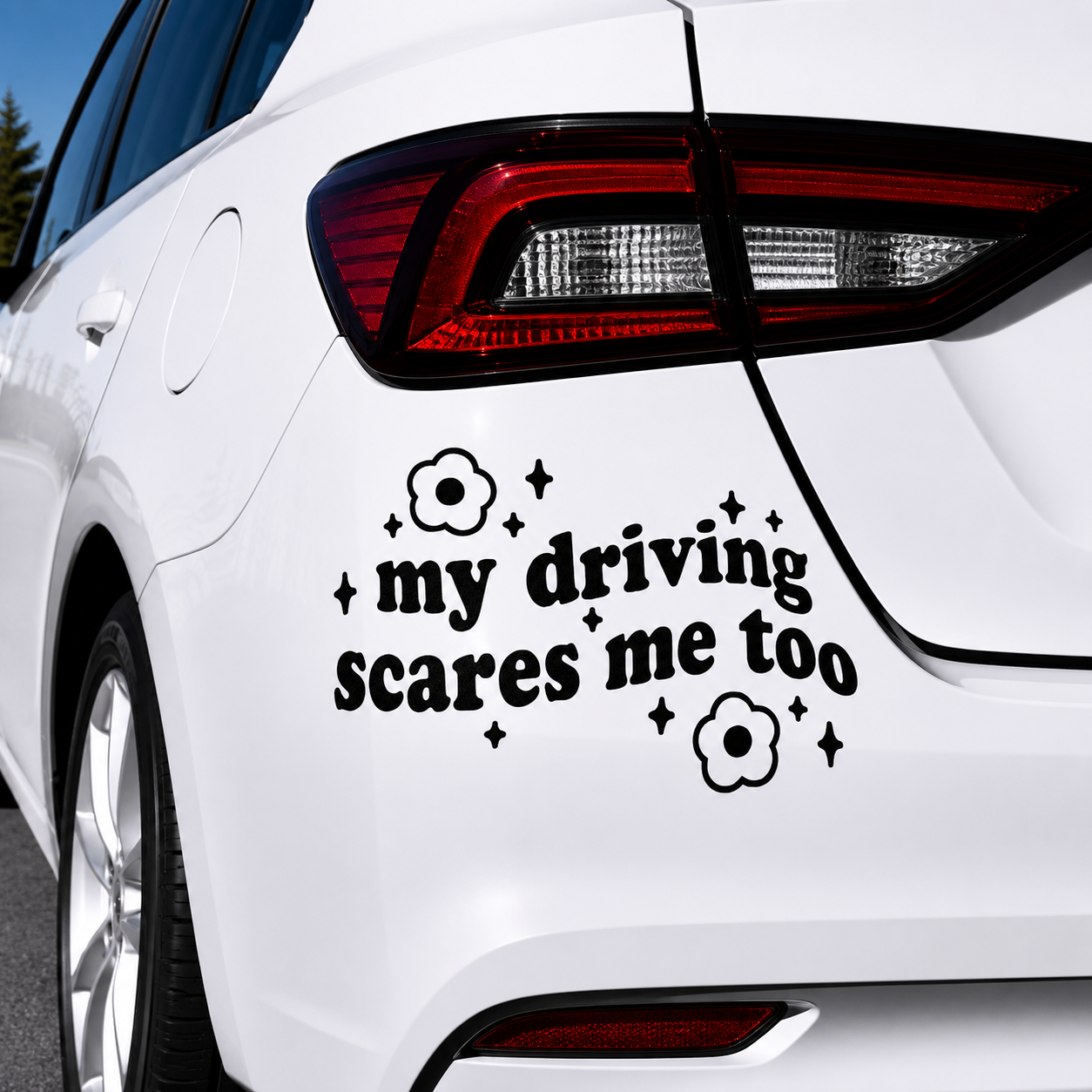 My Driving Scares Me Too Decal Sticker