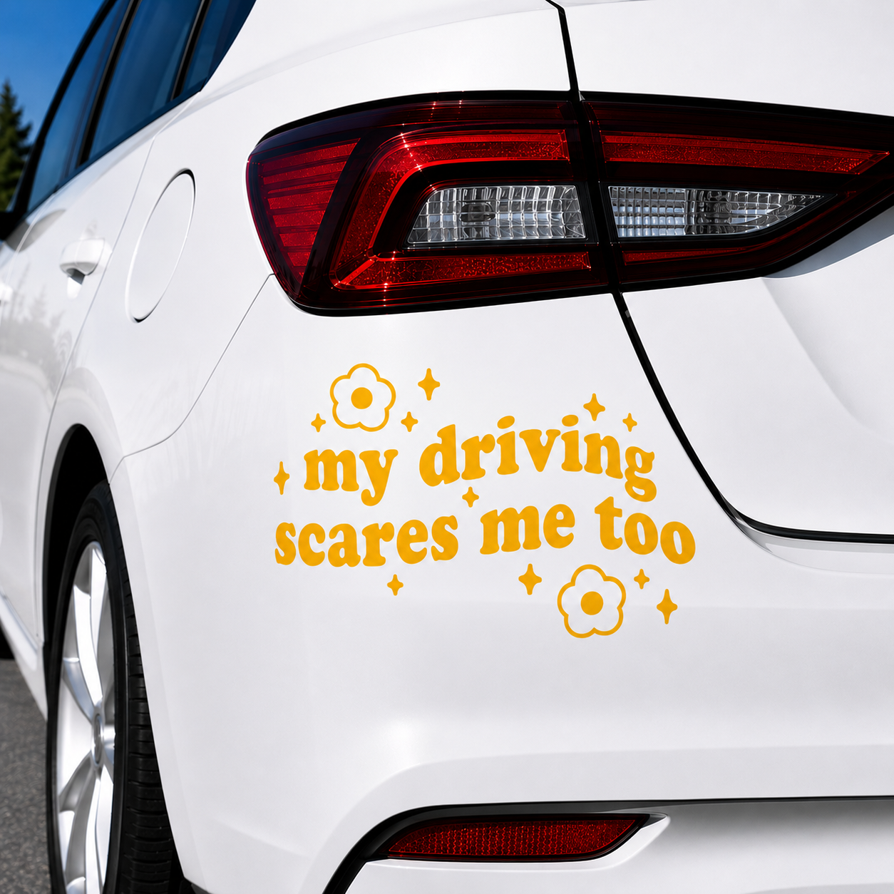 My Driving Scares Me Too Decal Sticker