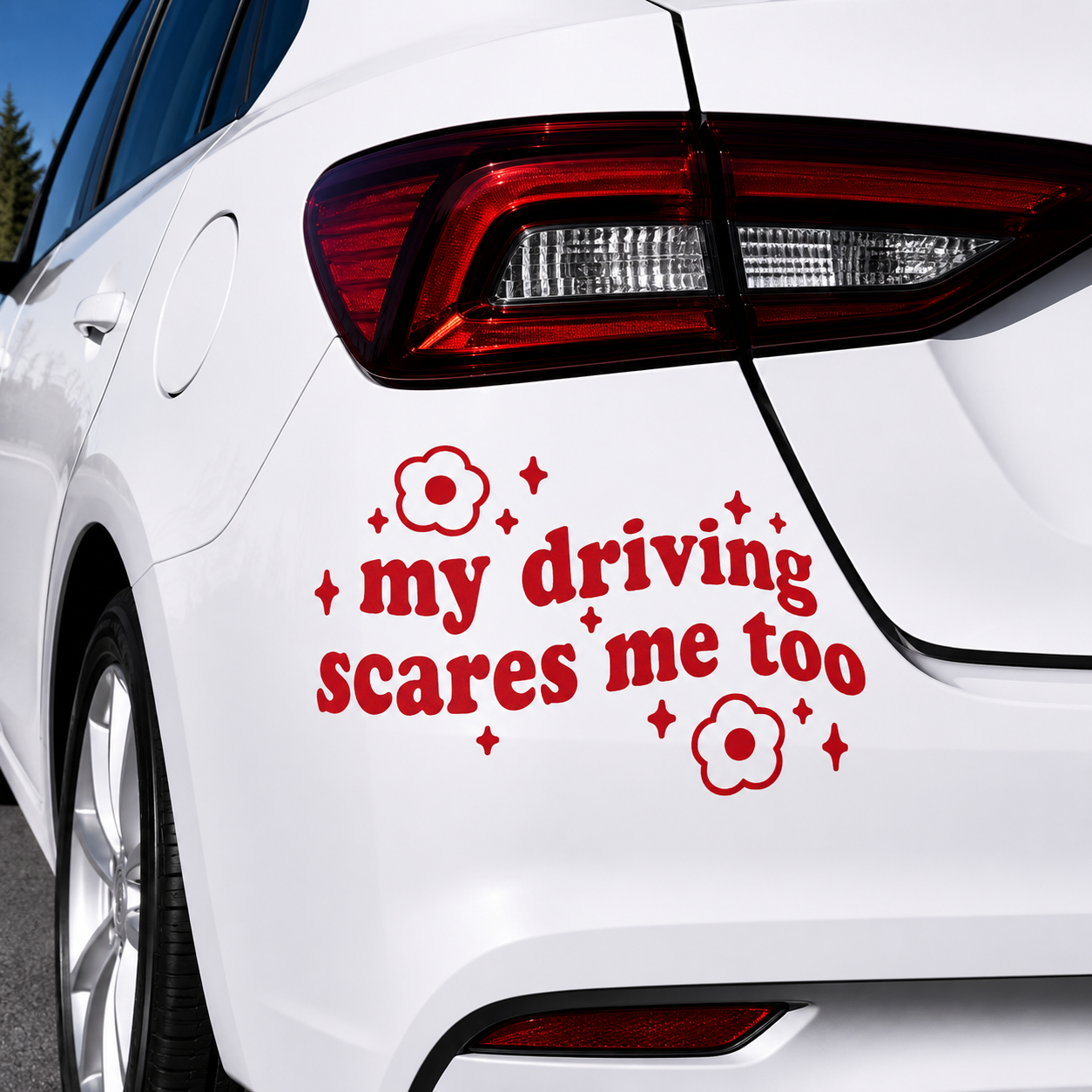My Driving Scares Me Too Decal Sticker