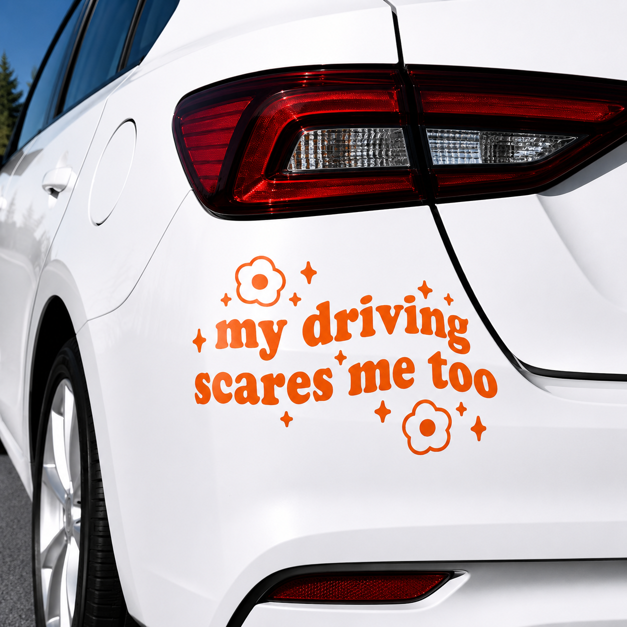 My Driving Scares Me Too Decal Sticker