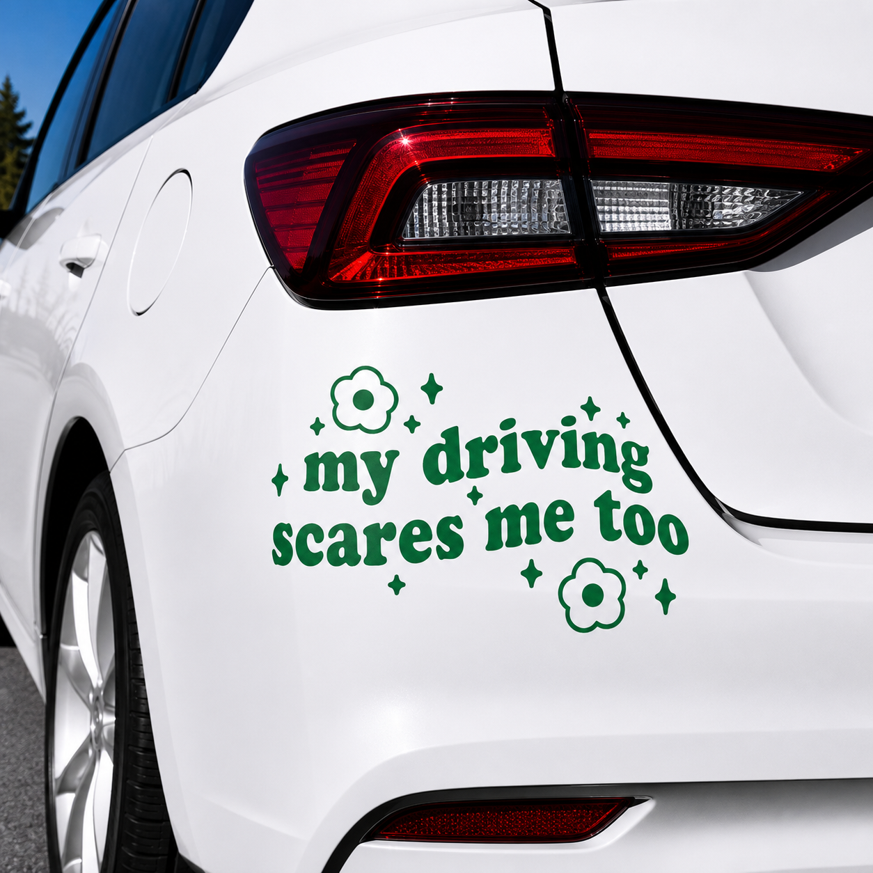 My Driving Scares Me Too Decal Sticker
