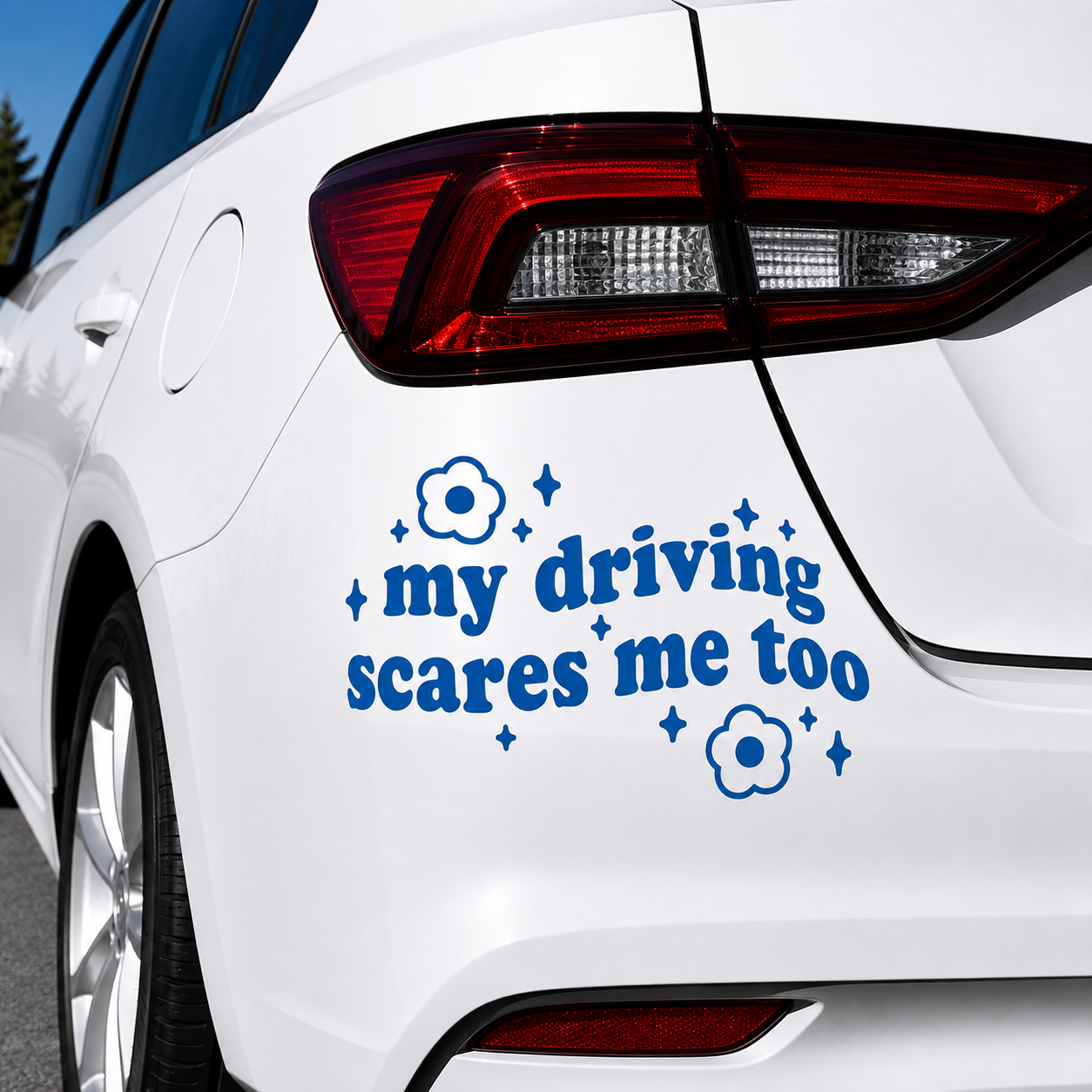 My Driving Scares Me Too Decal Sticker