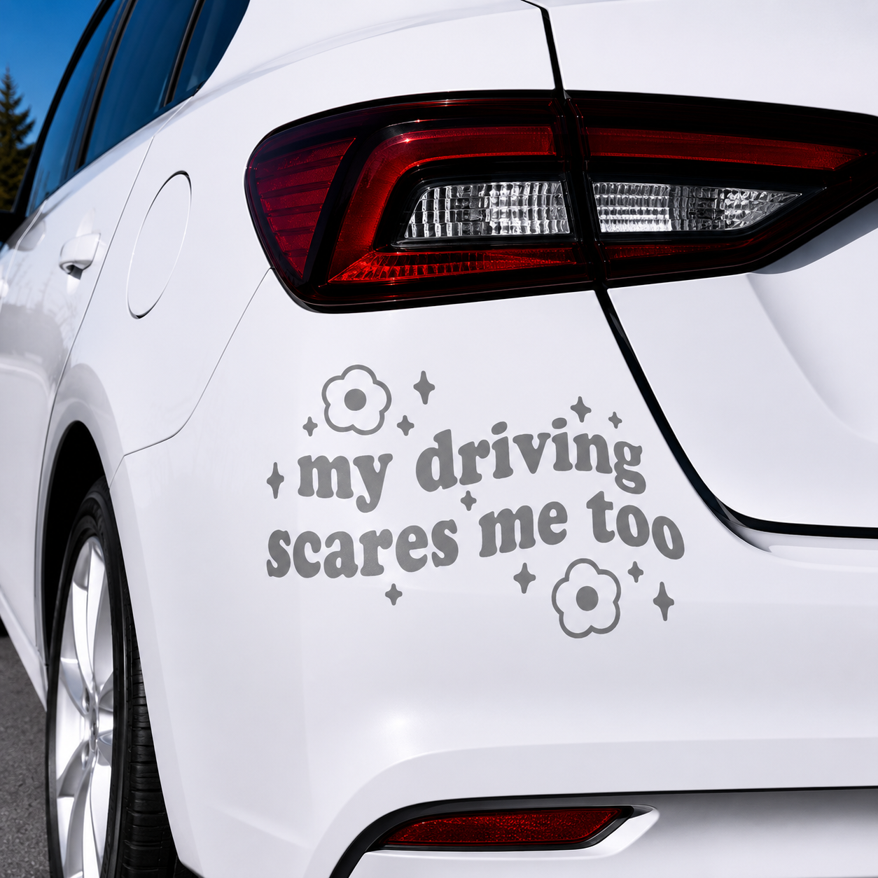 My Driving Scares Me Too Decal Sticker