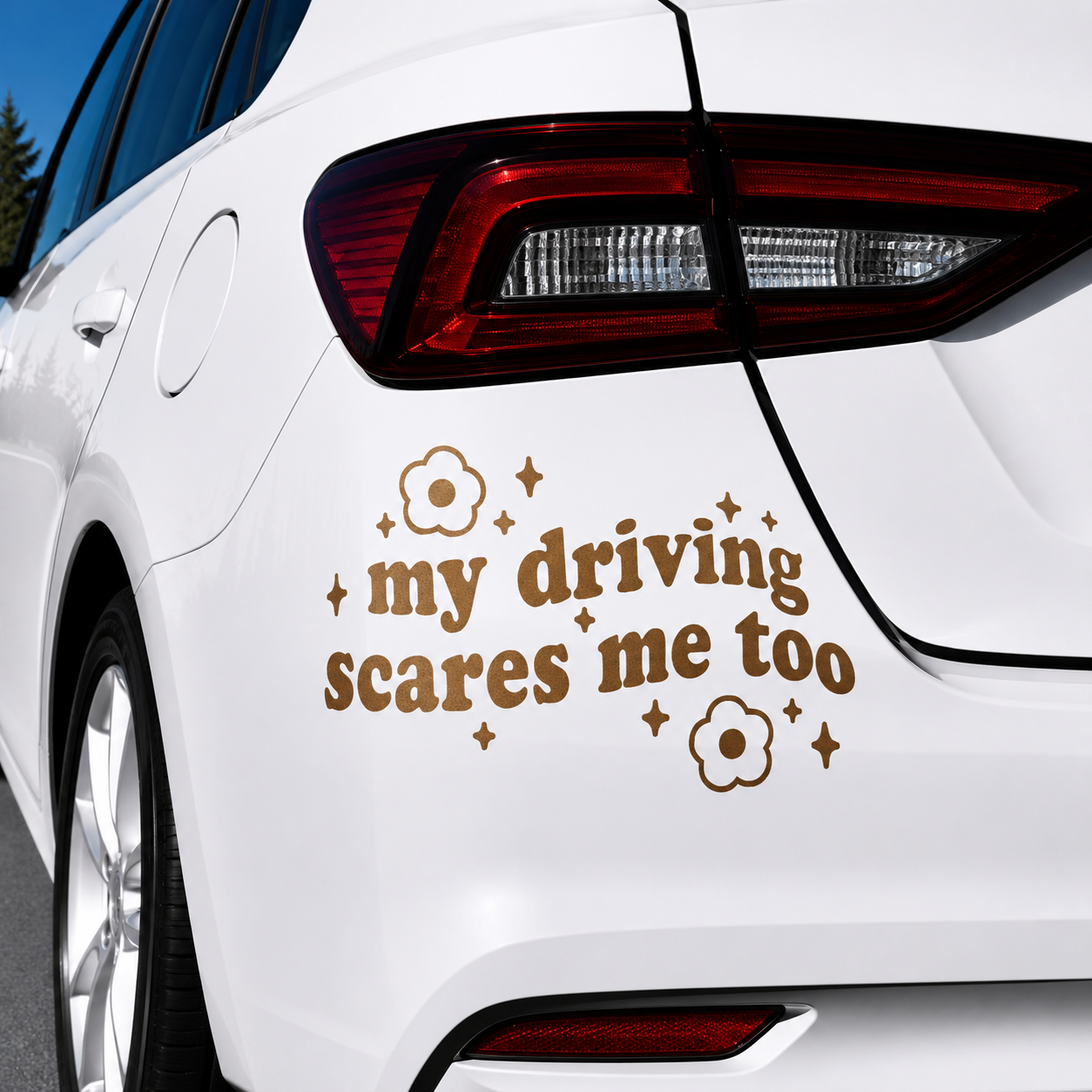 My Driving Scares Me Too Decal Sticker