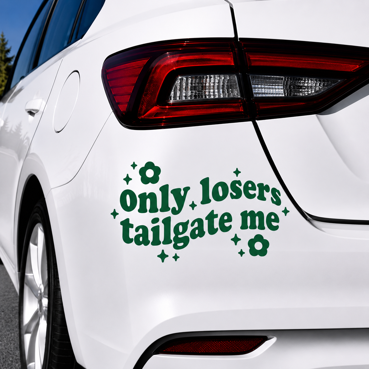 Only Losers Tailgate Me Car Decal Sticker