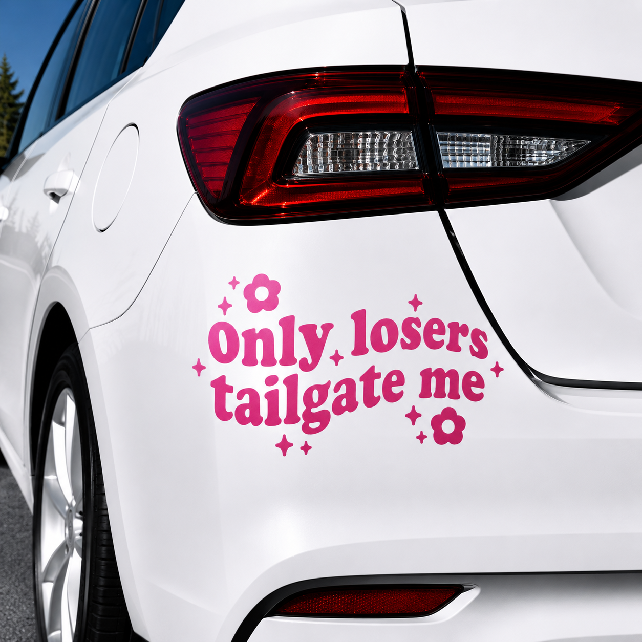 Only Losers Tailgate Me Car Decal Sticker