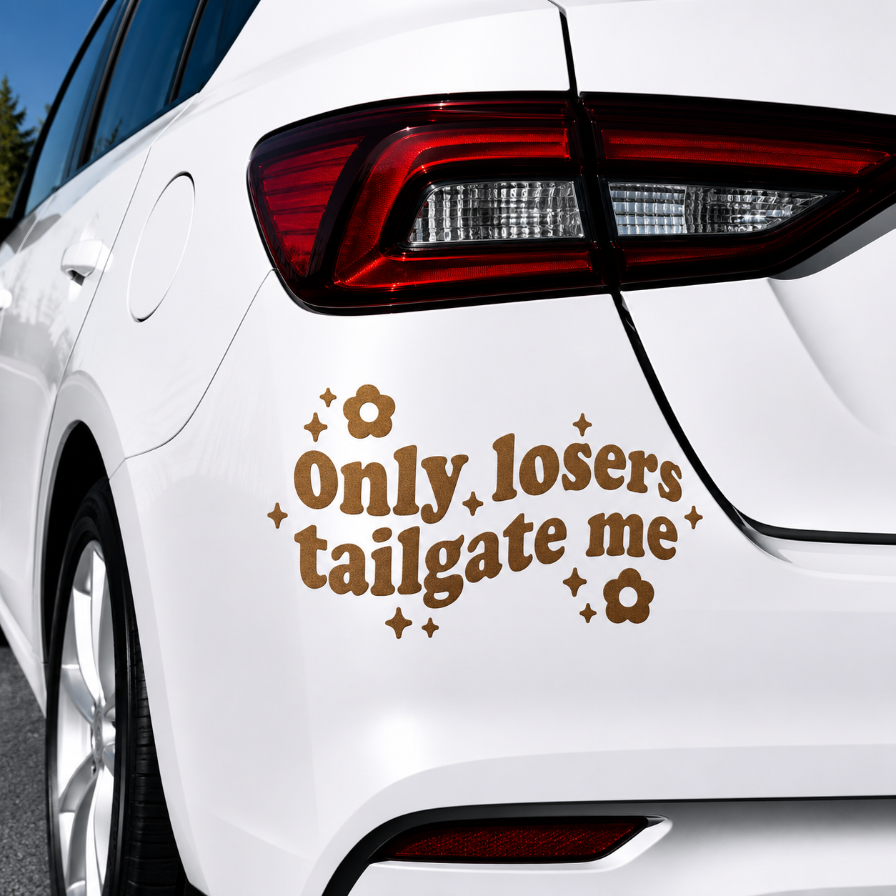 Only Losers Tailgate Me Car Decal Sticker