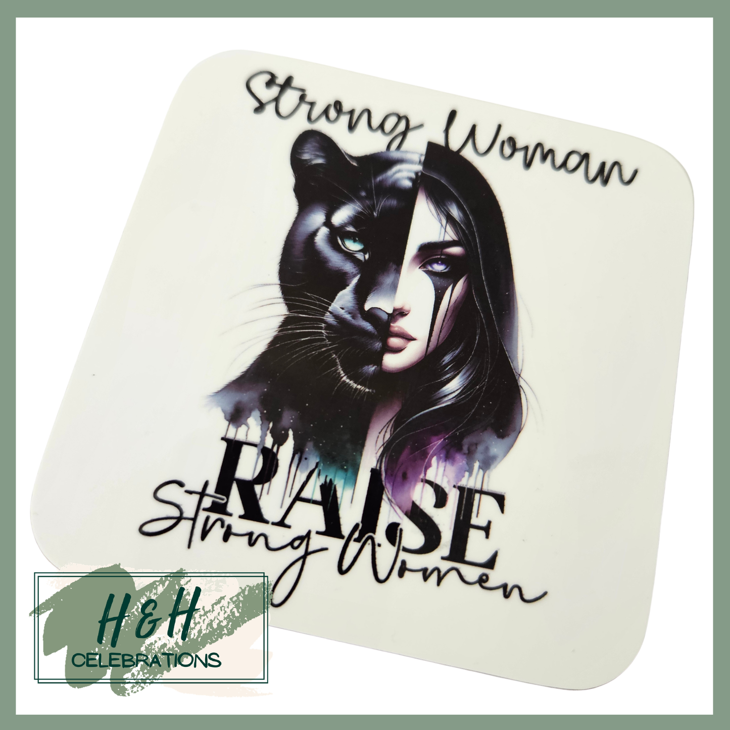 Strong Woman Raise Strong Women Panther MDF Coaster