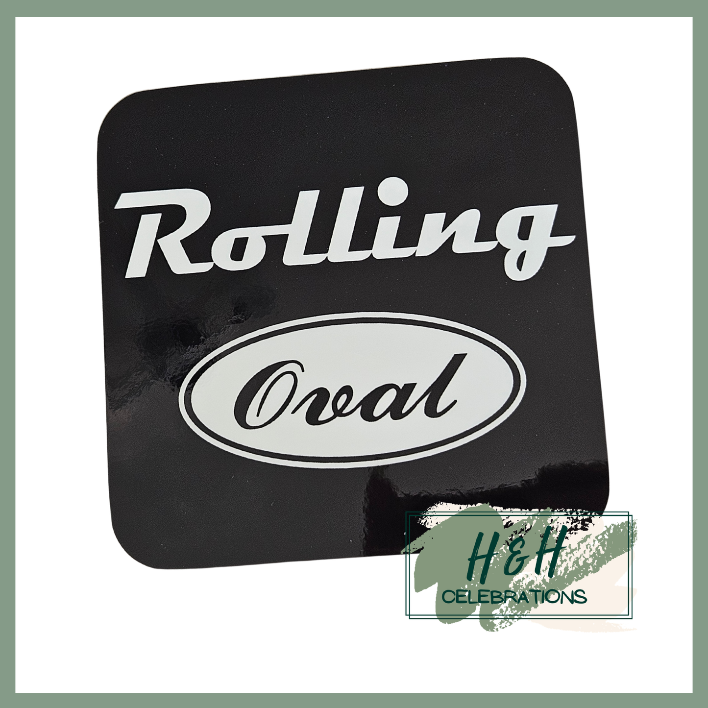 Rolling Oval Mdf Coaster - Black