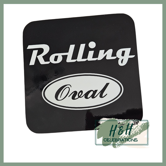 Rolling Oval Mdf Coaster - Black