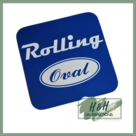 Rolling Oval Mdf Coaster - Dark Blue