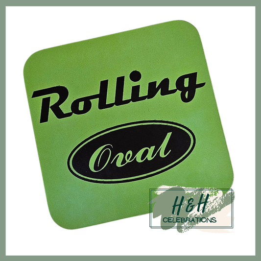 Rolling Oval Mdf Coaster - Green
