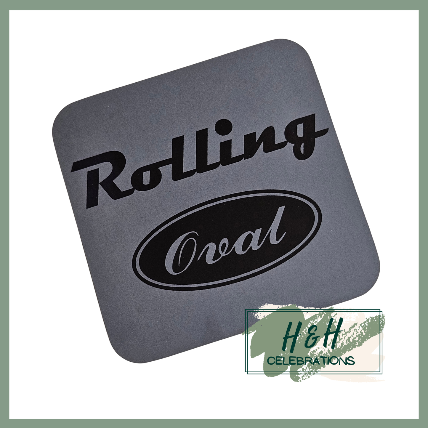 Rolling Oval Mdf Coaster - Grey