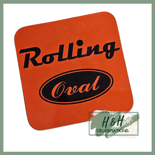 Rolling Oval Mdf Coaster - Orange