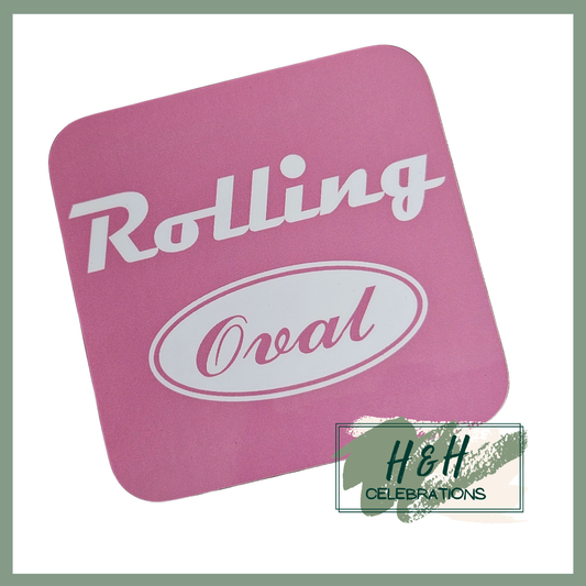 Rolling Oval Mdf Coaster - Pale Pink