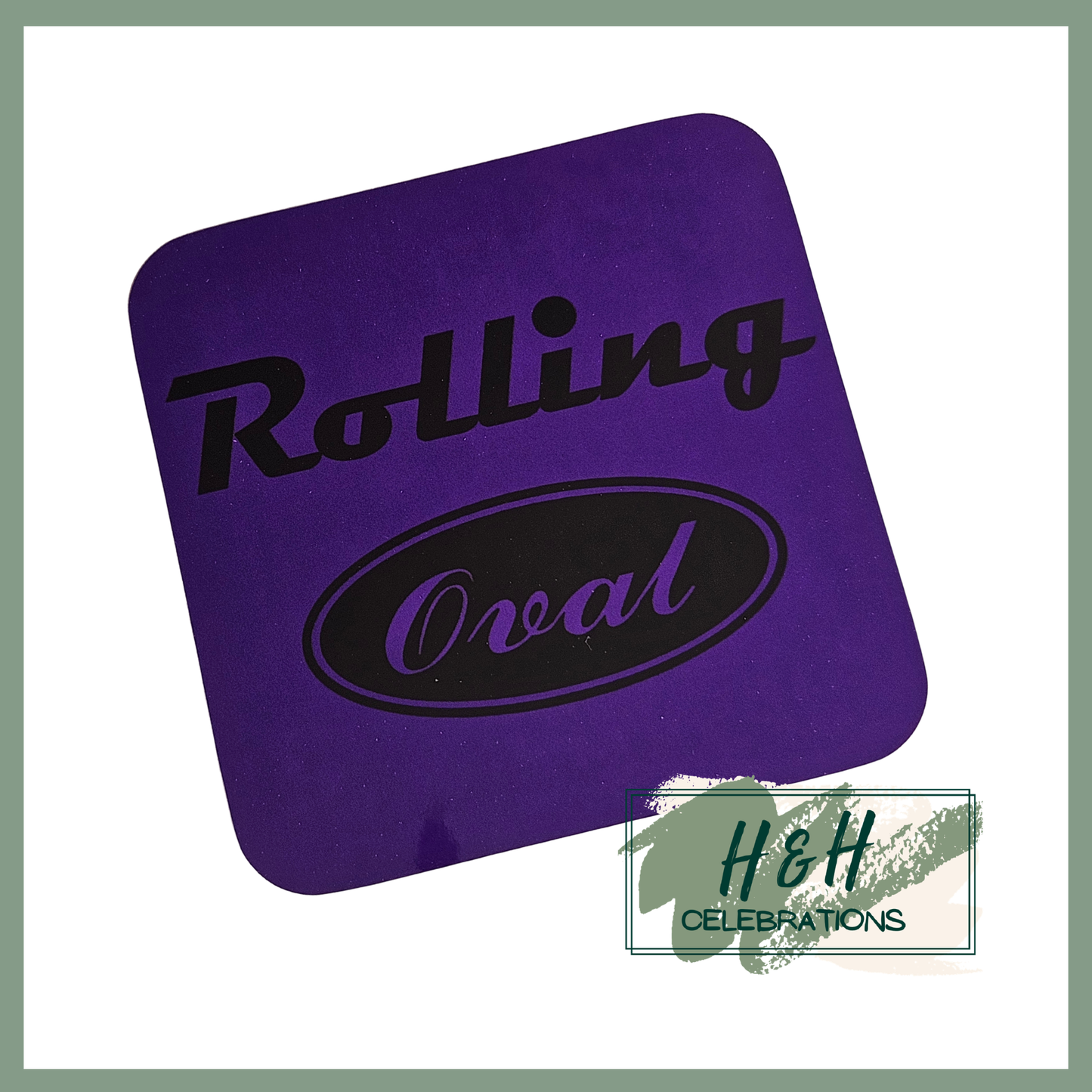 Rolling Oval Mdf Coaster - Purple